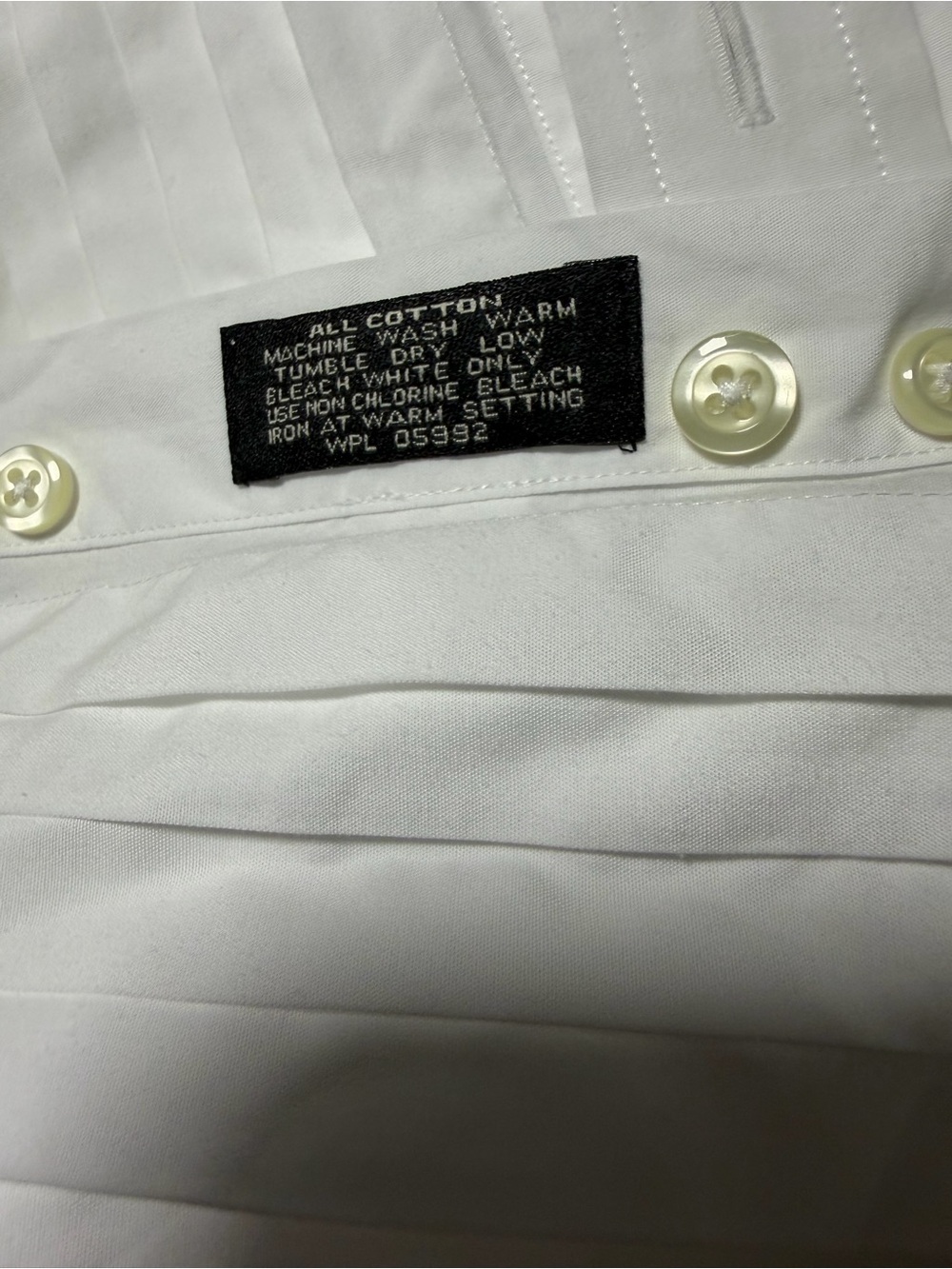 Jos. A. Bank White Pleated Front Dress Shirt - Picture 7 of 7